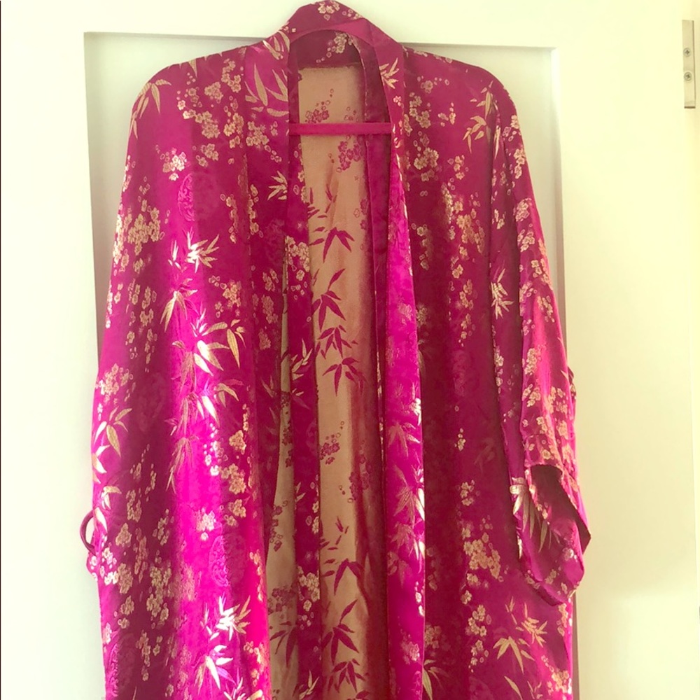 Purple Silk bath morning robe